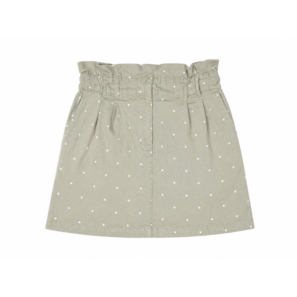 Blu Pepper Polka Dot Paperbag Waist Large Mini Skirt Sage Green cottagecore